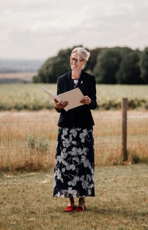 Lynn as celebrant reading