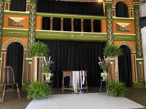 Wedding event with ribbons